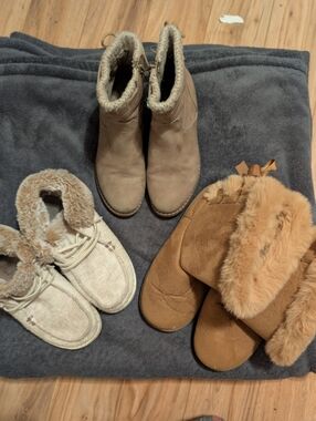 Bundle 3 Pairs Girls Size 3 Boots | Hey Dude Shimmer & Josmo Bow Booties